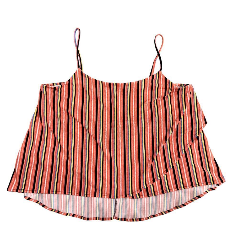 BCBGeneration Striped Layered Tank Top in Orange/Multi, Size L​​​